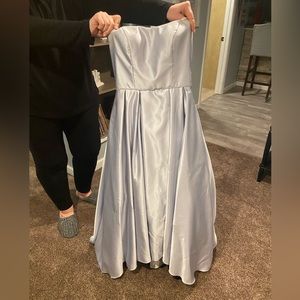 silver purple prom dress